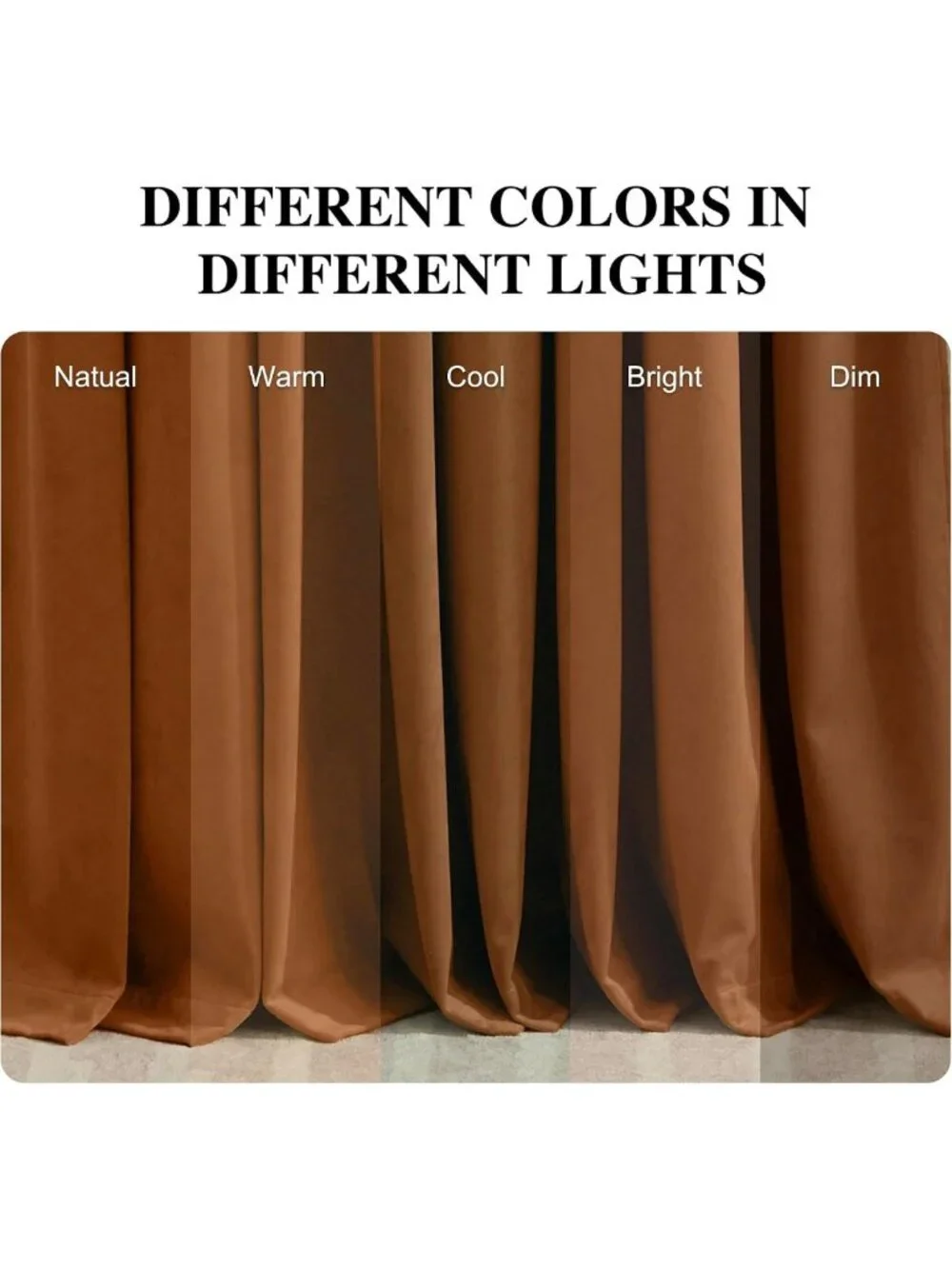 Burnt Orange Velvet Curtains 90” Long - Cozy Fall Home Decor for Living Room